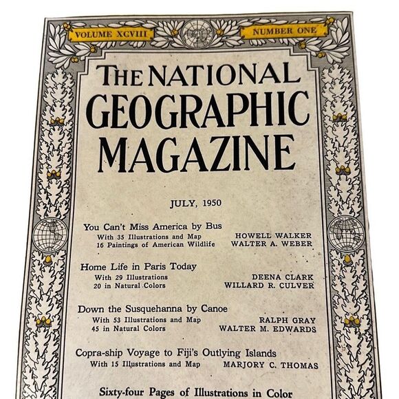 Vintage National Geographic Magazine July 1950 - Picture 2 of 3